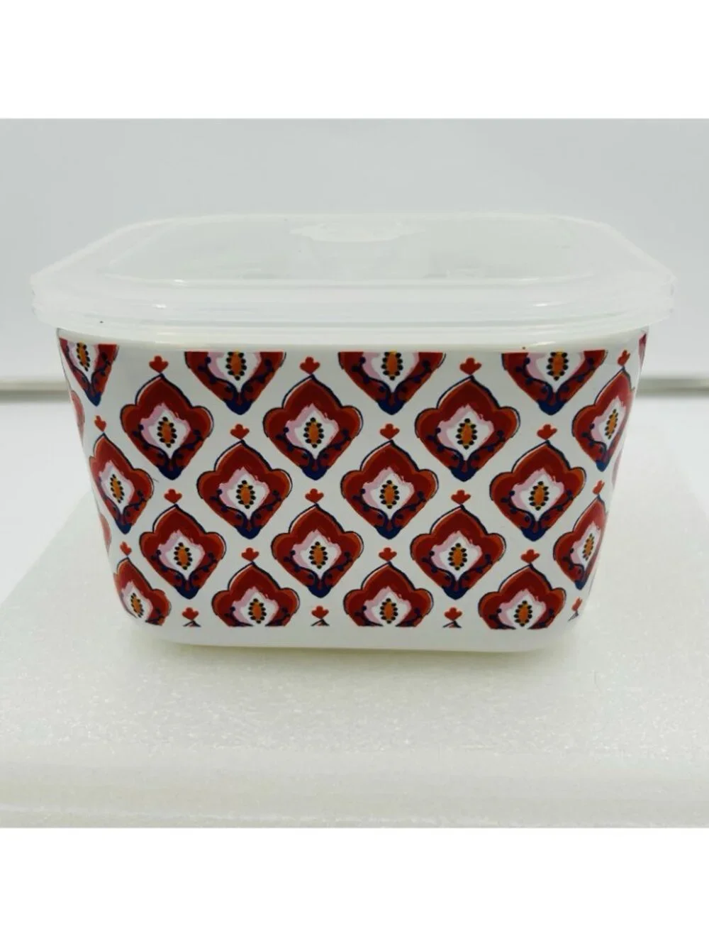 Set Of 2 Dash of That Lidded Stoneware Bowls Square Round Storage